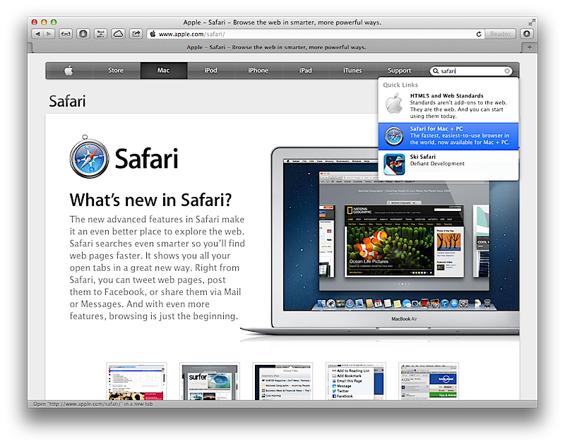 apple safari search